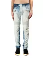 balmain slim-fit biker jeans fashion white blue